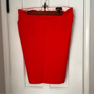 J. Crew red stretch pencil skirt size 12 knee length